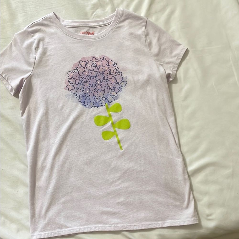 Cat & Jack Purple Hydrangea Short Sleeve Tee